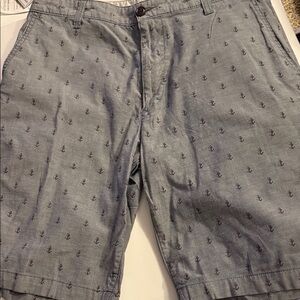 Dockers Gray Anchor Print Flat Front Shorts